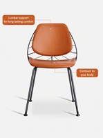 Chaise de salle à manger moderne, chaise de loisirs de luxe léger pour la maison, chaise de salle à manger italienne pour îlot de cuisine, structure en acier, cuir
