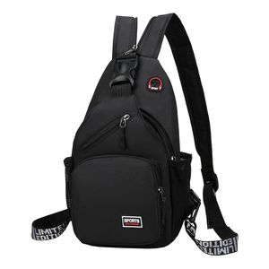 Élégant sac de poitrine pour hommes fermeture éclair pratique Design extérieur avec Logo personnalisé prise casque Durable Oxford voyage à la mode - Product Image 1