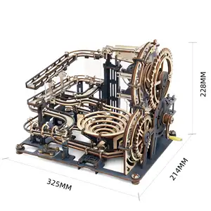 Robotime Rokr ชุดประกอบหินอ่อนวิ่ง LGA01,ของเล่นเพื่อการศึกษา DIY ปริศนาไม้3D สำหรับเด็ก