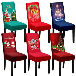 Forniture per decorazioni per feste da pranzo per la casa stampate coprisedili per sedie elasticizzato coprisedili fodera per sedia natalizia in poliestere - Product Image 1