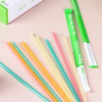 Pailles à boire comestibles biodégradables en riz, emballées individuellement, écologiques, jetables, en riz cru, personnalisables avec étiquette privée