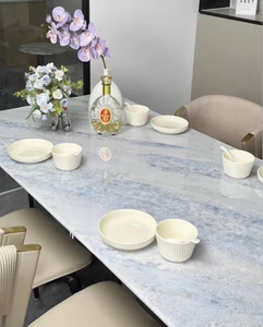 رخام كريستالي أزرق طبيعي فاخر من البرازيل، ألواح شفافة حديثة لتزيين الجدران وطاولات المطبخ وطاولات الطعام والخلفيات والأرضيات - Product Image 5