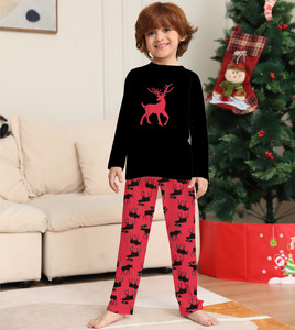 2025 nouveau <span class=keywords><strong>petit</strong></span> cerf imprimer noël pyjama famille correspondant ensemble respirant taille élastique Odm Parents enfants 6Xl pour l'hiver - Product Image 3