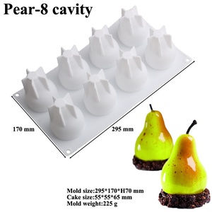 Molde de Silicona 3D con Forma de Pera para <span class=keywords><strong>Fondant</strong></span>, Grado Alimenticio, para Hornear, DIY, Superventas Transfronterizo, Stock de Fábrica - Product Image 3