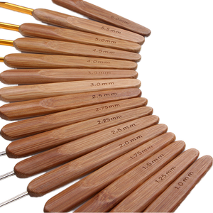 Ganchos de Crochet con Mango de Bambú, Juego de Ganchos de Acero Inoxidable, Herramientas para Tejer y Manualidades con Hilo, 0.5mm-6.0mm, Dorado, Plateado, Titanio - Product Image 1