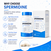 Spermidine 10mg Label Pribadi dengan Ekstrak Wheat Germ 1000mg untuk Dukungan Seluler & Autophagy OEM 60 Kapsul Grosir