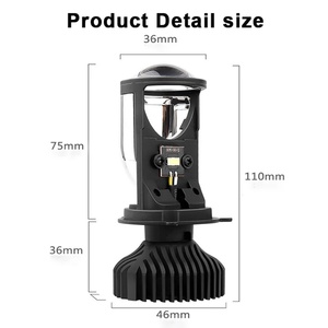 New Bi Led Projector Lens 5500K 35W H4 Mini Bi Led Headlight <b>Auto</b> <b>Lighting</b> <b>System</b> LED Headlight Mini Projector H4 - Product Image 2