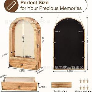 Wooden Arched <b>Shadow</b> <b>Box</b> Photo Frame With Dried Flower Display For Living Room Bedroom Decor - Product Image 5