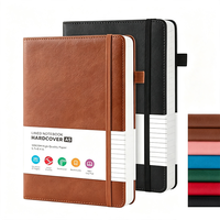 Cuaderno A5 de Tapa Dura de Cuero PU con Forro, Banda Elástica, Portaplumas, Bolsillo Interior, 80 Páginas, 100 g/m², Regalo de Oficina, Personalizable