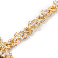 Collier Croix Iced Out Chaîne Tennis Pierres Pavées Hip Hop Or Argent Rose 20 22 24 Pouces