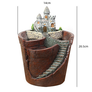 QY Vintage Succulent <b>Planter</b> With Cottage Roof Garden Desktop Indoor Flower Pot For Office Balcony Decor - Product Image 5