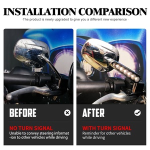 Rétroviseur de <span class=keywords><strong>clignotant</strong></span> universel pour moto Harley XL Dyna pour Yamaha, filetage 8mm, 2 pièces, noir chromé, pour Harley XL Dyna - Product Image 5