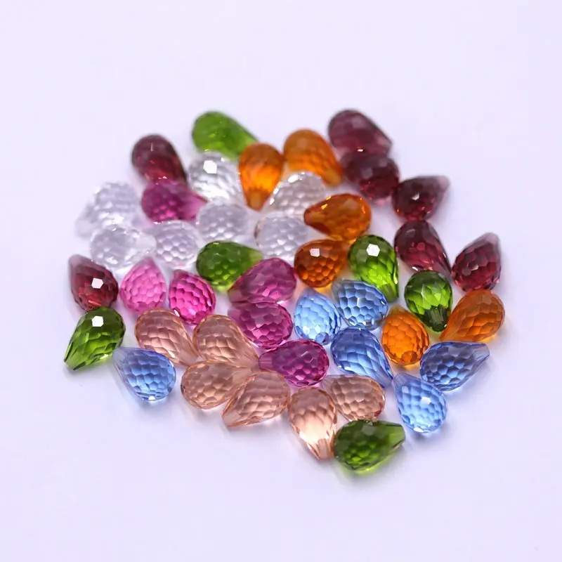 Redleaf-gemas excelentes 5A, cuentas de gota de agua de colores, gemas de cristal