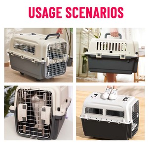 Cage de <span class=keywords><strong>transport</strong></span> pliable pour animaux de compagnie, motif uni, approuvée par les compagnies aériennes, <span class=keywords><strong>en</strong></span> plastique et métal, pour les voyages <span class=keywords><strong>en</strong></span> <span class=keywords><strong>avion</strong></span> - Product Image 3