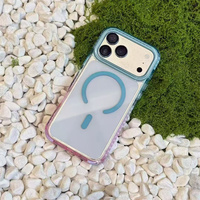 Nouvelle coque de téléphone magnétique antichoc transparente dégradée anti-jaunissement pour iPhone 15 16 17 18 Pro Max