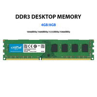 Wholesale DDR3 4GB ECC Memoria RAM for PC Desktop 1333mhz-1600mhz 1.5V Wide/thinner RAM Parts for Computer Hardware Software