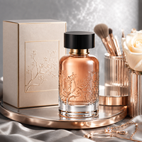 Flacon de parfum personnalisé avec logo, 100 ml, flacon de parfum à vaporiser, cylindrique, recyclable, flacon de parfum de luxe vide avec boîte