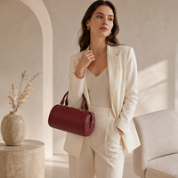 Sac à main en cuir de veau véritable et coton durable, grande capacité, sac à poignée supérieure pour femmes, sac Boston, fermeture éclair, logo personnalisé OEM