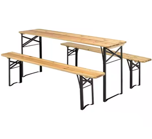 Table et banc en bois pliables, robustes, portables et durables pour parcs et sites de camping (vente en gros) - Product Image 2