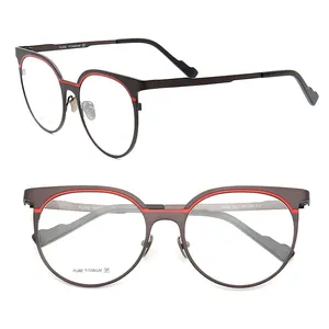 2024年新着ホットセールカスタムファッションスタイル眼鏡チタン光学眼鏡フレーム紳士用