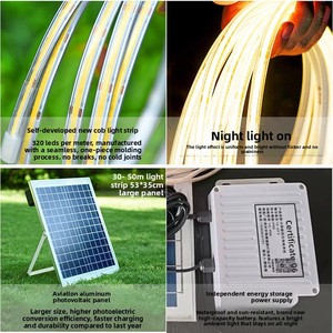 Guirnaldas de Luces LED COB Solares de <span class=keywords><strong>40m</strong></span>, Blanco Cálido, IP65 Impermeables, Batería de 30000mAh, Panel Solar de 25W, Ra90 CRI, Ultra Brillantes - Product Image 5