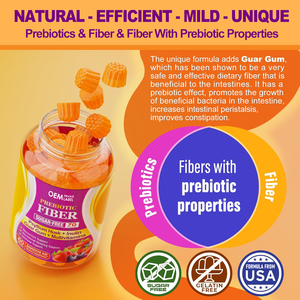 OEM Fiber Gummies mit Psyllium Husk Prebiotic Fiber mit Inulin, FOS, Guar Gum, Multi vitaminen für die Verdauungs gesundheit, Regelmäßig keit - Product Image 6