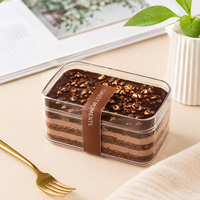 Conteneurs en plastique transparent carrés en PS recyclé de qualité alimentaire pour l'emballage de salades, gâteaux, bonbons et desserts - Vente en gros d'usine