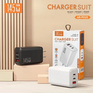 EU/chúng tôi cắm 145W 3 cổng <span class=keywords><strong>USB</strong></span>-C sạc nhanh <span class=keywords><strong>USB</strong></span> Loại C điện thoại di động sạc nhanh <span class=keywords><strong>Power</strong></span> <span class=keywords><strong>Adapter</strong></span> 145W Type-C PD tường sạc - Product Image 3