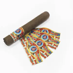 Bán buôn Chất lượng cao sang trọng OEM cigar bao bì dán Cigar ban nhạc nhãn vàng lá dập nổi