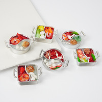 Miniatur Simulasi Bebek Mandarin Hot Pot PVC Food-grade Model Mainan Kompak Gantungan Kunci Otentik Perlengkapan Pesta Promosi