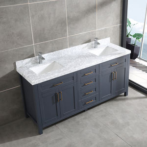 Meuble-lavabo de salle de bain haut de gamme de 72 pouces avec vasque en céramique et caractéristiques résistantes à l'eau - Product Image 2