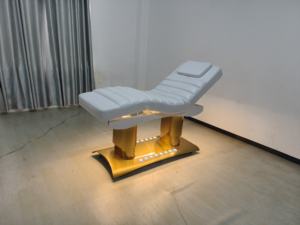 Cama de masaje eléctrica profesional con un solo botón de ajuste y cuatro motores para control por pedal y cama de estética para pestañas - Product Image 5