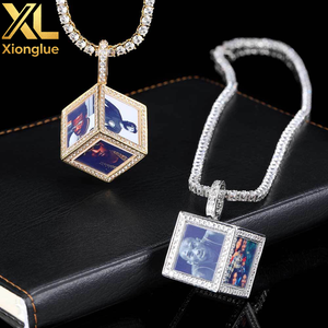 Hip Hop Personalize Pictures Gold Plated Jewelry Custom Memory <b>Cube</b> <b>Photo</b> Pendant for Necklace - Product Image 4