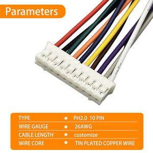 Factory Direct 10Pin JST PH 2.0mm Pitch Wire Harness <b>Cable</b> Assembly PVC Insulation for Home Appliance - Product Image 3