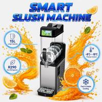 Machine à slush ultra-mince de 22 cm, réservoir unique de 15 L, machine à boissons glacées commerciale avec mode nuit pour café et bar, 600 W
