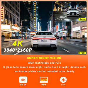 NUEVA Cámara para Auto DVR 4K+1K, Cámara Delantera y Trasera <span class=keywords><strong>de</strong></span> Doble Lente, Adas Dashcam 4G+4K Wifi GPS, Cámara 4K - Product Image 4