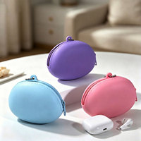 Organisateur de câbles d'écouteurs, mini pochette en silicone avec fermeture éclair |   Sac de voyage pour cosmétiques, organiseur de câbles d'écouteurs, porte-monnaie et porte-clés