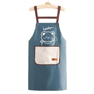 Delantal Lucky Bear de manga larga, delantal de cocina impermeable para mujeres y hombres, uso en la cocina, color azul - Product Image 5