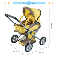 Dollri Starri Combi Poupée Bébé Landau Jouet avec Lit de Transport Amovible et Siège Réglable Poussette de Poupée Jouet pour Enfants