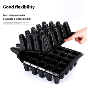 Plateau de pépinière en plastique en gros avec conception de <span class=keywords><strong>pied</strong></span> haut 21/24/32/50/72 trous en PET <span class=keywords><strong>pour</strong></span> le soin des fraises - Product Image 2