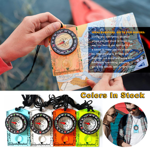 La bàn đa năng mini để định hướng ngoài trời Đi bộ đường dài Đi bộ đường dài Định hướng cho trẻ em Con trỏ đồng Bản đồ thước kẻ Acrylic - Product Image 2