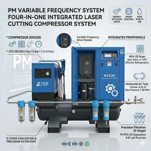 เครื่องอัดอากาศแบบสกรู VFD 4-in-1 PM 2.0 MPa ระบายความร้อนด้วยอากาศแรงดันสูงเครื่องอัดอากาศแบบโรตารี่สำหรับการตัดเลเซอร์ไฟเบอร์20HP 15kW - Product Image 2