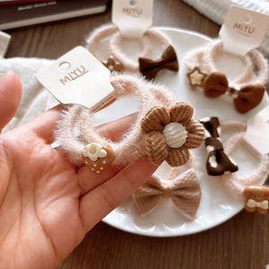 โบว์ผูกผมรูปโบว์สี<span class=keywords><strong>นม</strong></span>น่ารักๆแถบยางสำหรับเด็กห่วงรัดผมบันสำหรับนักเรียนแสนหวานและเครื่องประดับผม - Product Image 2