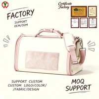 Sac de transport pour animaux de compagnie en nylon avec fenêtre en filet respirant, sac de voyage pour mini chiots et chats, pour les sorties et le quotidien, personnalisation et vente en gros