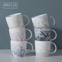Tasses à café en porcelaine avec décalcomanie nordique, vente en gros, ensemble de cadeau, service à thé en céramique, tasses en céramique, vente en gros, style Merlin,