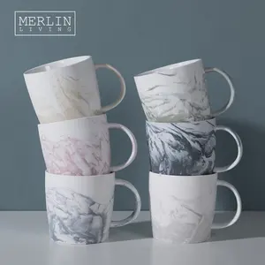 Производители Merlin, Скандинавская наклейка, фарфоровые кружки, оптовая продажа, Мраморная кофейная кружка, подарочный набор, керамический набор для кофе и чая, керамические чашки