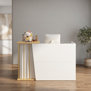 Durable Modern MDF Cashier Counter <b>Small</b> Simple Design Company Reception <b>Desk</b> Beauty Salon Tea Shop Hotel Use - Product Image 1