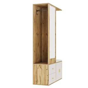 Armoire <span class=keywords><strong>d</strong></span>'<span class=keywords><strong>entrée</strong></span> <span class=keywords><strong>moderne</strong></span> avec miroir, meuble à chaussures, rangement, porte-manteau, organisateur combiné, meubles de maison avec tiroirs et portes - Product Image 5