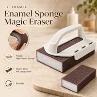 Lot de 5 éponges magiques à émeril avec poignée, réutilisables, pour nettoyage de cuisine, tampon à récurer, outil de décontamination pour casseroles et vaisselle