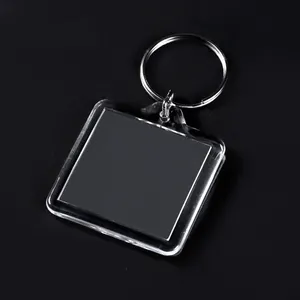 Cross Border Promotion High Quality Decorative Keychain Blank Photo Frame Multi Shape Acrylic Key Chain